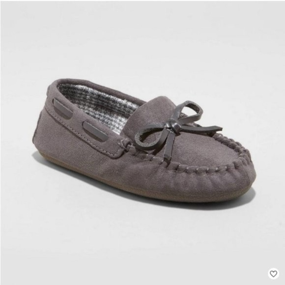 Cat & Jack Toddler Boy Slipper Moccasins, Gray, 7T